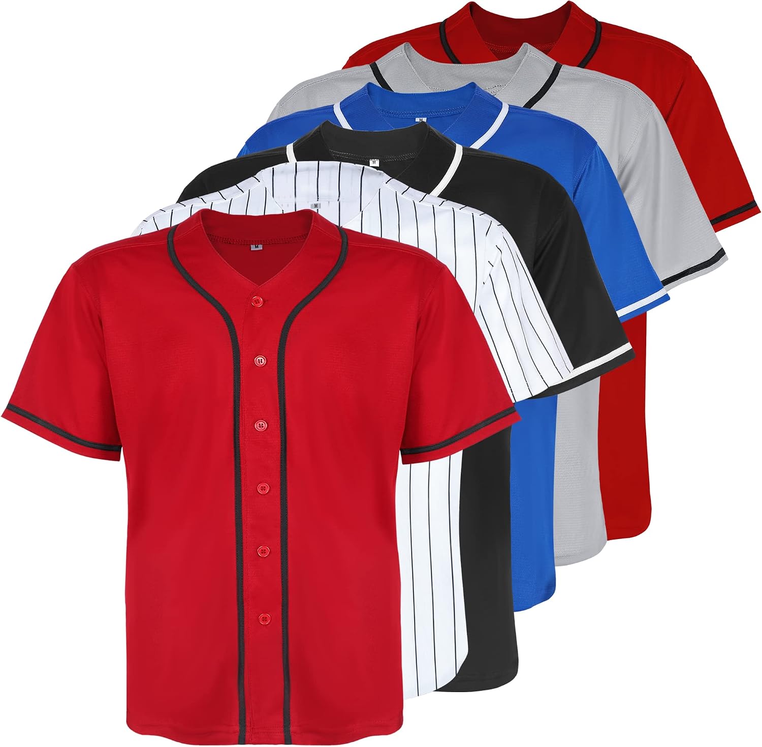 Mens Baseball Jersey Blank Plain Button Down Shirts Short Sleeve Hip Hop Hipster Active Team Sports Uniforms S-XXXL