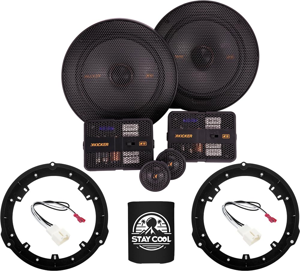 KICKER Speakers 6.5 inch for Ford Fusion 2013-2020 Upgrade Kit - Pair of KS Series with Adapters and Harness, Component 6 1/2 Car Audio Front or Rear Door Speaker KSS650, 51KSS6504