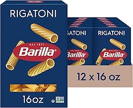 Barilla Rigatoni Pasta, 16 oz. Box (Pack of 12) - Non-GMO, Made with Durum Wheat Semolina - Kosher Certified