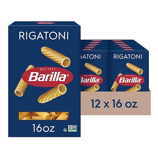 Barilla Pasta, Rigatoni, 16 Ounce (Pack of 12)