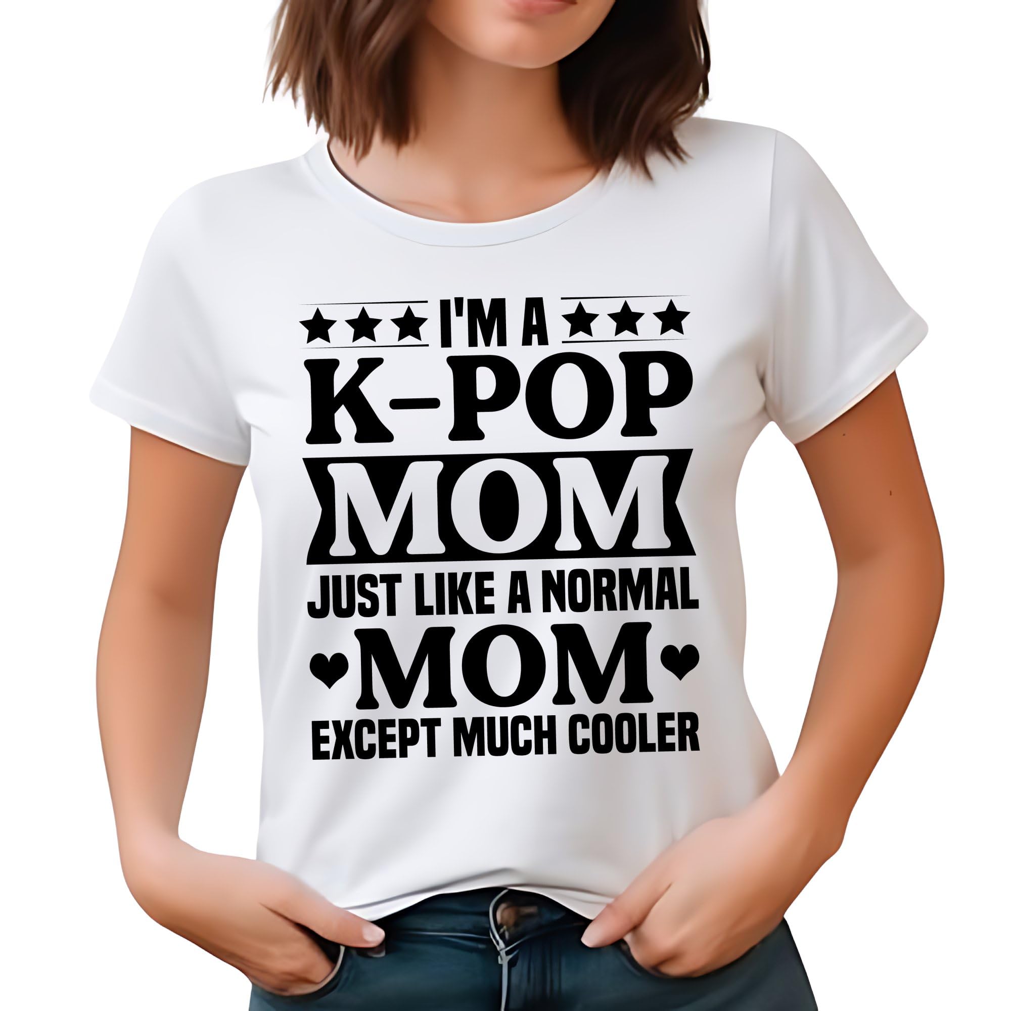 Seek Buy LoveK-Pop Mom T-Shirt, Funny Mom Tee, Cool, K-Pop Music Fan Apparel, Unique Mom Shirt, Casual Women's Clothing