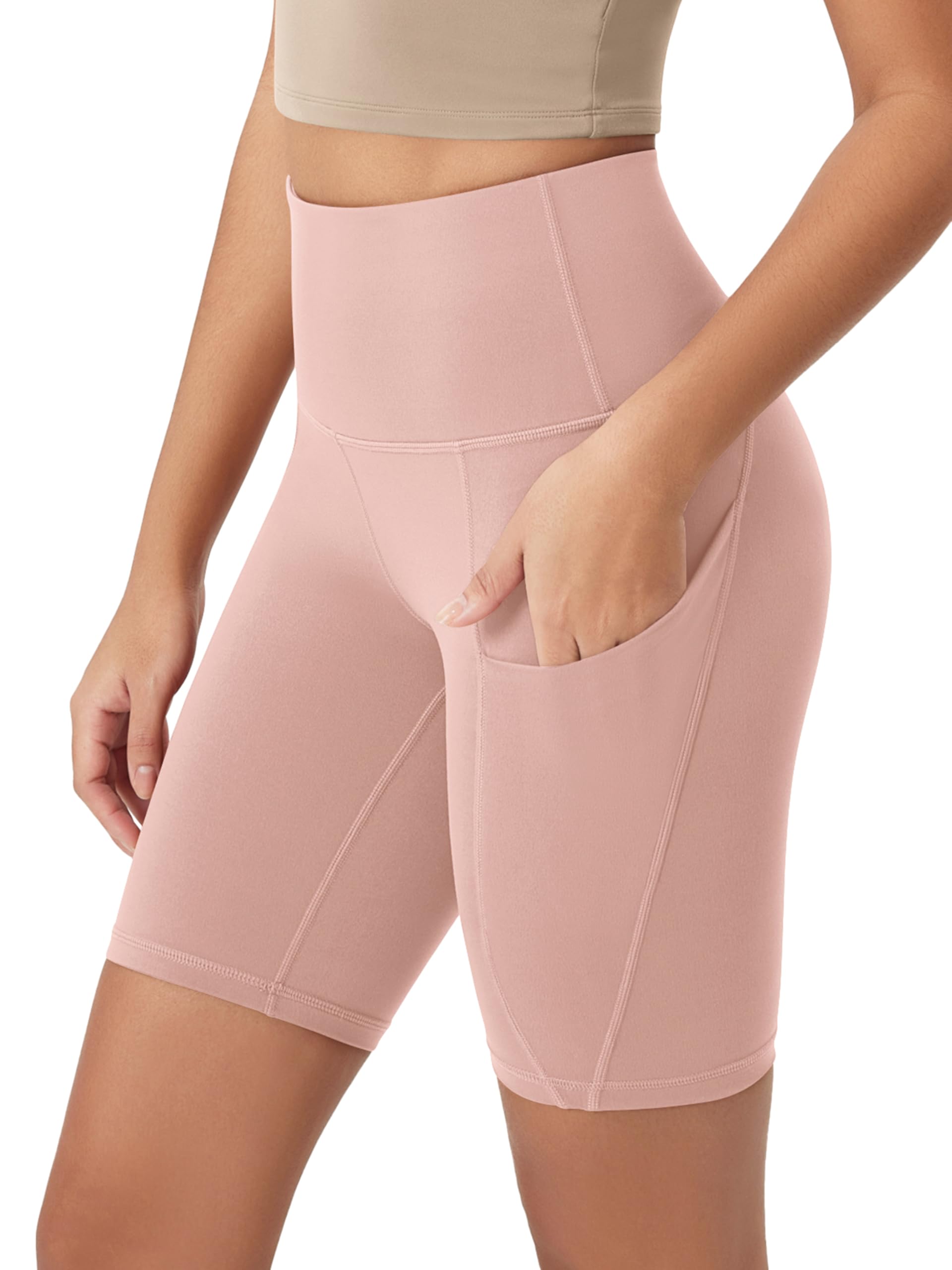 ODODOS Women's Tummy Control Biker Shorts 2.0 with Pockets High Waist Athletic Workout Yoga Shorts-3.5''/ 5"/ 8" / 10" Inseam