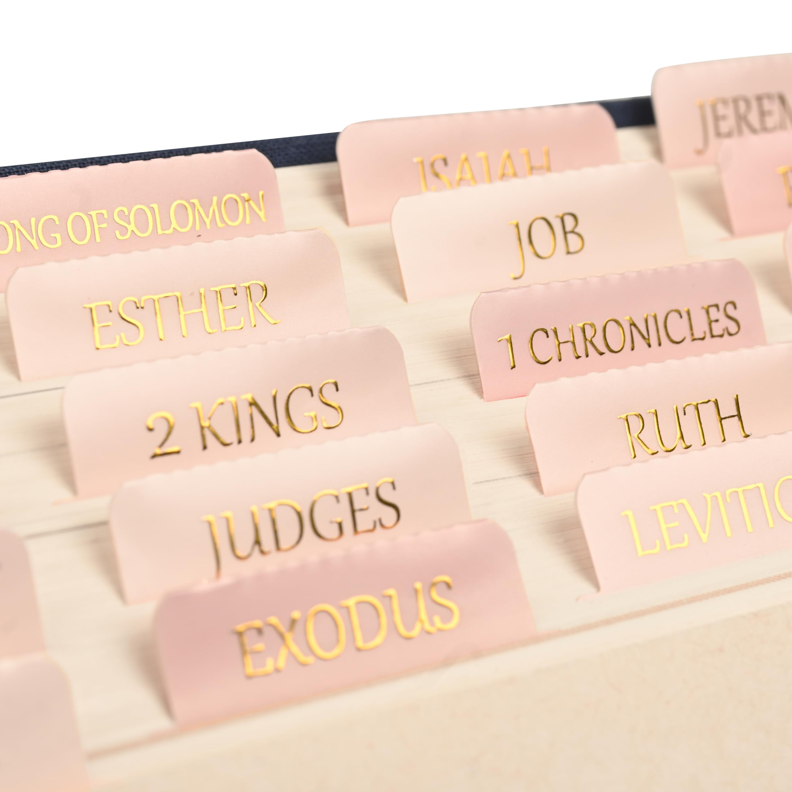 Lumintutu Laminated Bible Tabs, Gold Foil Embossed Large Print Lettering, 90 Tabs Bible Study Journaling Supplies, Christian Gift for Women and Men, She Reads Truth Bible (Pink) โ image 1