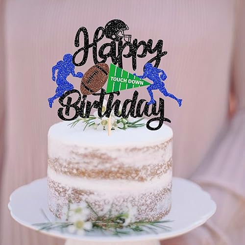 Miniatura 6 de Paquete de 36 adornos de fútbol americano Oh Baby Cupcake Toppers Rugby Oh Baby Cupcake Picks Sports Theme Baby Shower Cake Decoraciones para