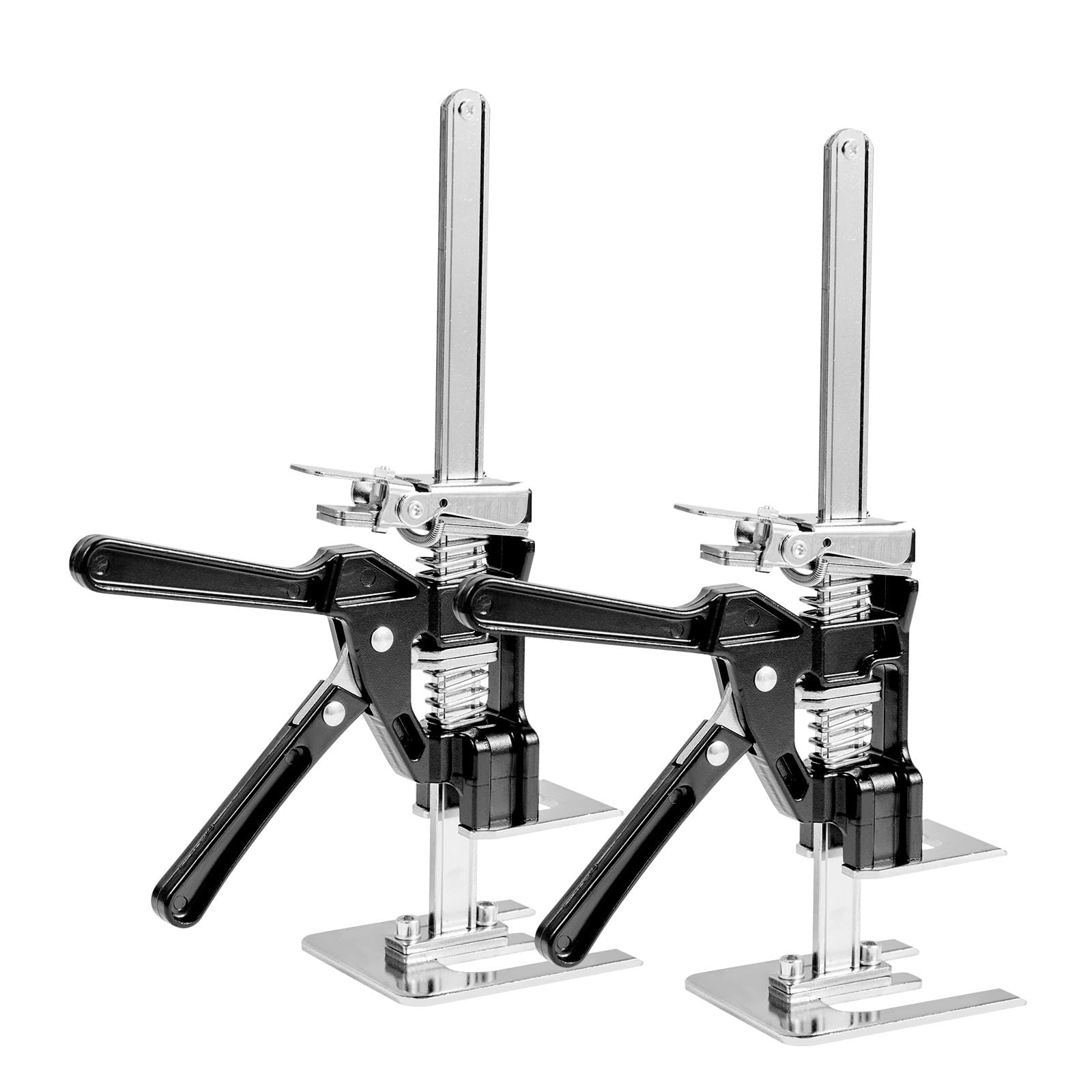 VEVOR Cric à Bras 2PCs, Lève Meubles Portes Plaques avec Capacité 120 kg, Outil de Levage Manuel jusqu'à 16,5 cm, avec Niveau Magnétique, 2 Modes de Réglage, pour Fenêtres, Installation, Noir