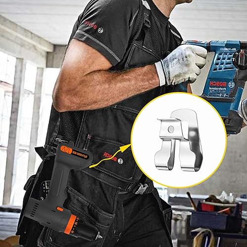 Miniatura 6 de 8 clips de cinturón para Ryobi, gancho para cinturón con tornillo para Ryobi y Ridgid herramientas de 18 voltios 633586002, clip de cinturón de