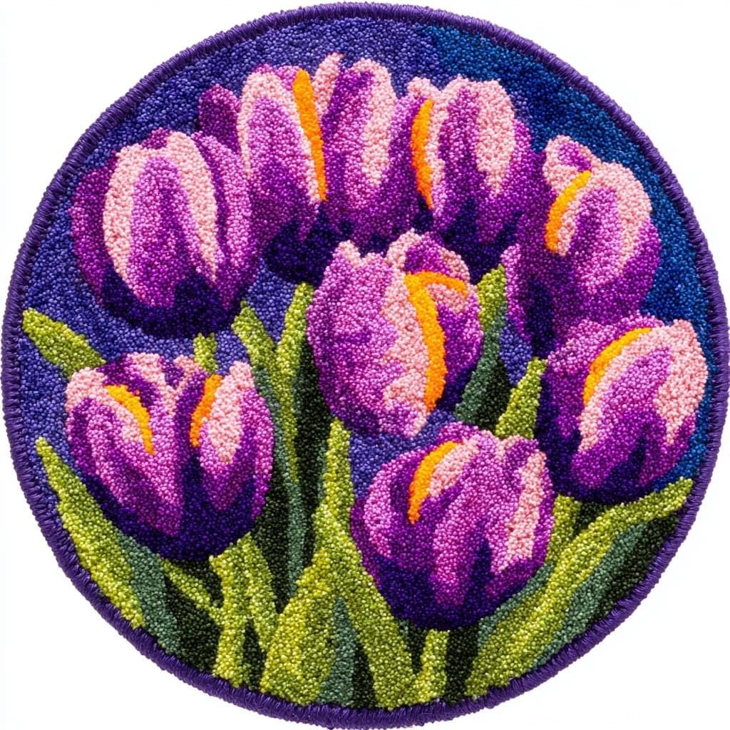 AMBATTERY Latch Hook Kits for Adults,Rug Making Kit,Tulip Flowers