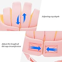 Vista 4 de Protector de cabeza de bebé ajustable, cascos para gatear y caminar, casco ligero de seguridad para bebés, para saltar, correr, transpirable, Rosa