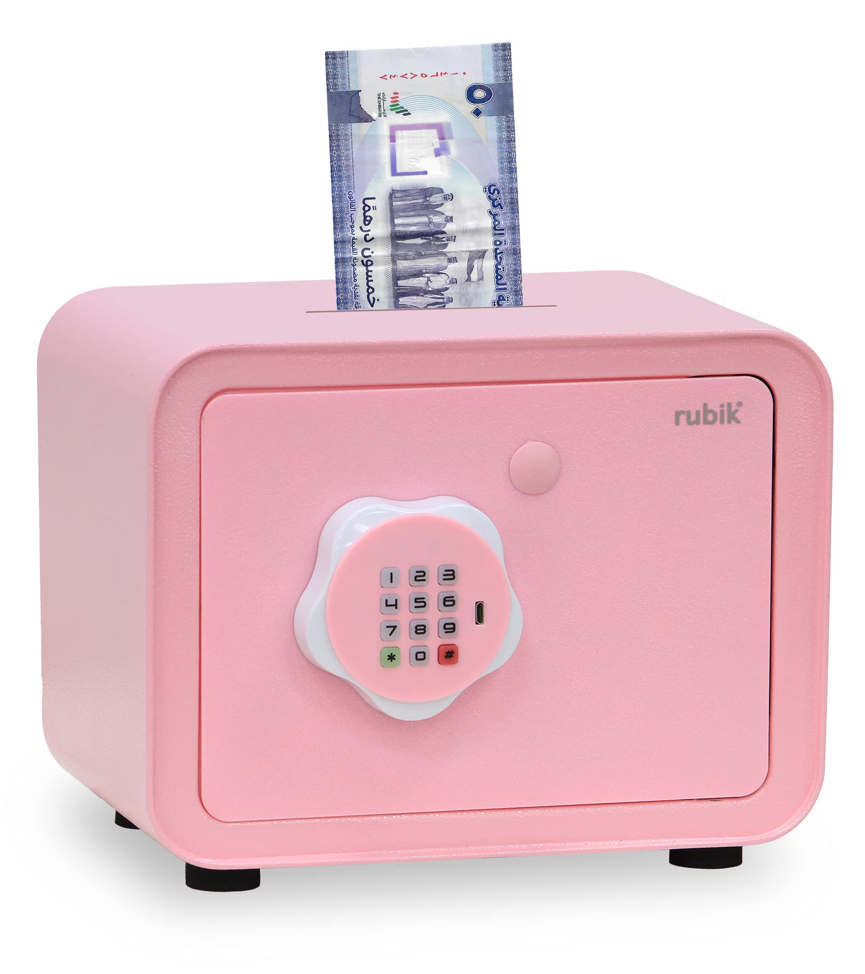 Digital Piggy Bank Safe Box with Deposit Slot For Kids Girls Boys, Money Box with Door Combination Lock, Gift for Kids (Pink)