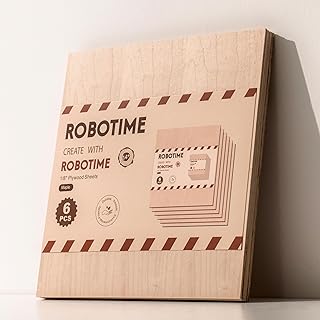 ROBOTIME 3mm Plywood 6 Pcs, 1/8 Maple Plywood for Laser Cutting & Engrav...
