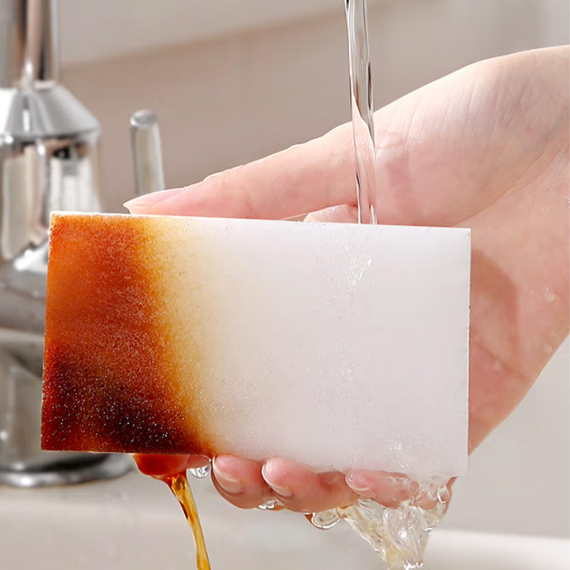 100 Pezzi di spugne Gomma per la Pulizia, spugne in Schiuma ritagliabili, per la Pulizia Spesse e Resistenti, Bianche, Gomma Multifunzionale per Vasca da Bagno, Pavimento, battiscopa, Scar