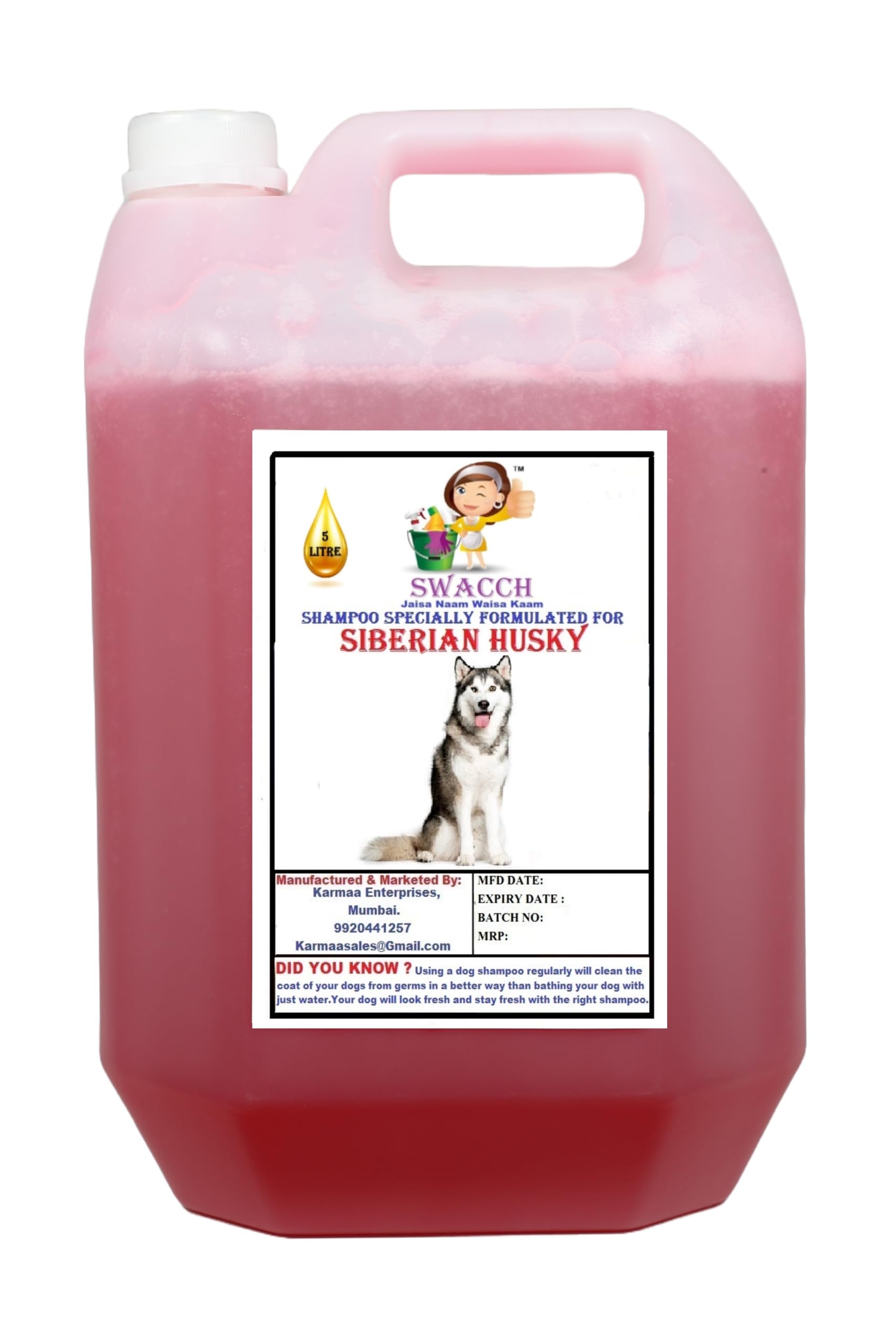 Dog Swacch Shampoo Specially Formulated For Jasmine (Siberian Husky 5 Liters) (B0BTM259JR) Amazon Price History, Amazon Price Tracker