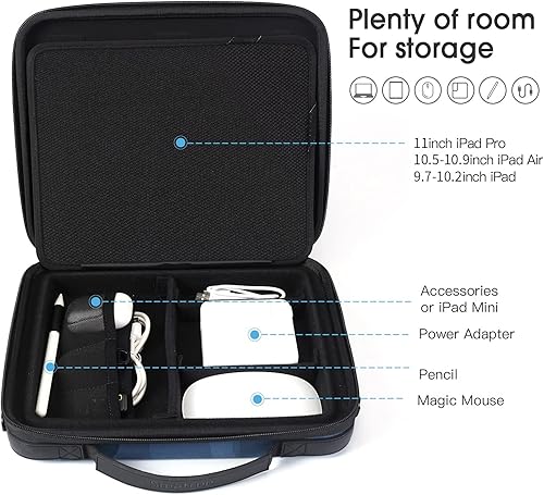 Miniatura 5 de Smatree Funda rígida para iPad de 10 a 11 pulgadas para iPad Pro 2022 de 11 pulgadas, iPad Air 2022 de 10.9 pulgadas, bolsa de hombro para tableta y
