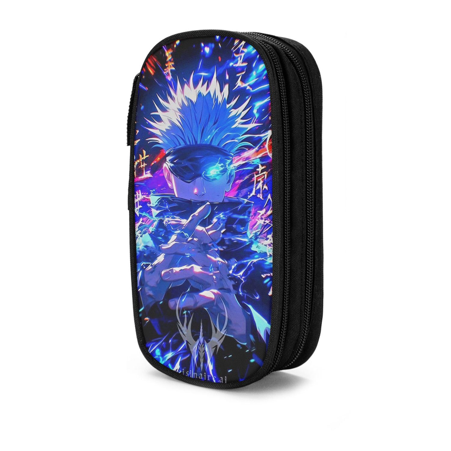 Leoaitcd Anime Cool Satoru Expandable Large Pencil Case for Students, Large Capacity Stationery Bag for School Office Travel