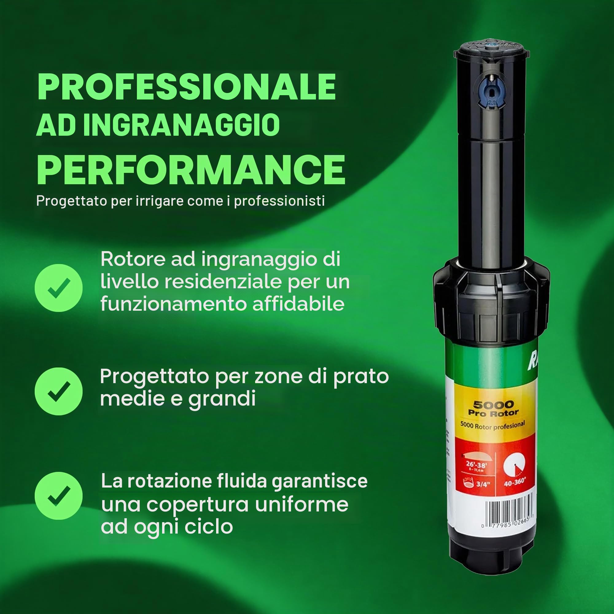 Rain Bird 5000 - Set di 4 testine a rotore per l’irrigazione