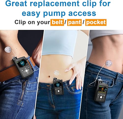 Miniatura 3 de iGuerburn Paquete de 2 clips para cinturón Medtronic MiniMed 770G 670G 780G 630G 640G Bombas de insulina (negro)