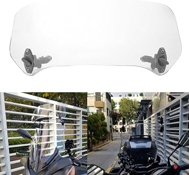 for Motorcycle Windshield Extension Clips Gorgeri Universal Windshield Windscreen, Motorcycle Modified Windscreen Windshield Spoiler Air Deflector(Transparent Small)