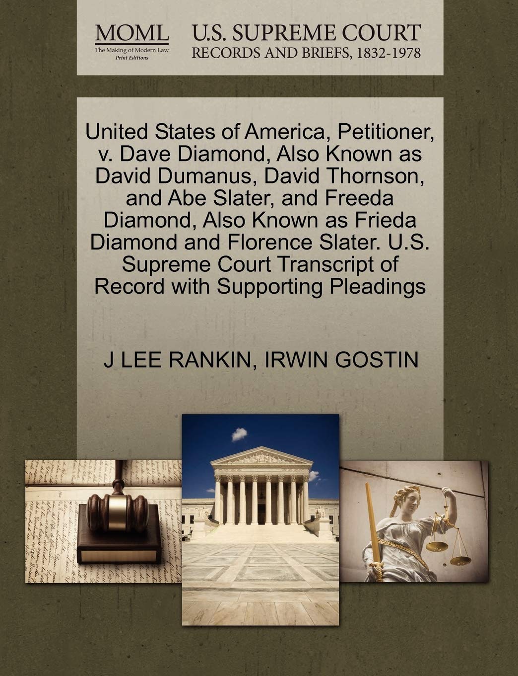 United States of America, Petitioner, v. Dave Diamond, Also Known as David Dumanus, David Thornson, and Abe Slater, and Freeda Diamond, Also Known as ... of Record with Supporting Pleadings