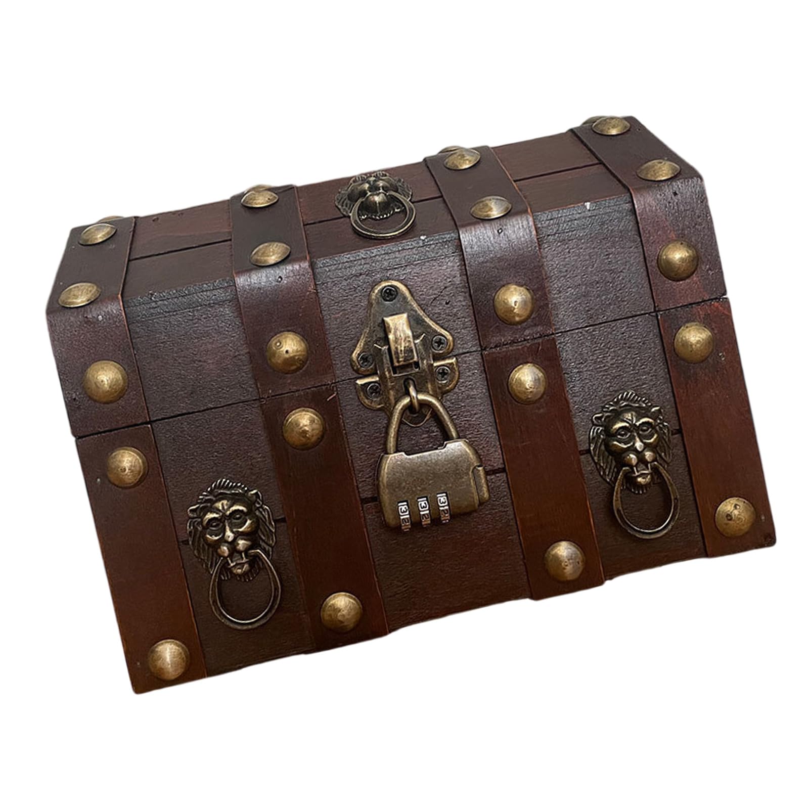Kalttoy Wooden Treasure Chests for Collectors Antique Jewelry Storage Box with and Lid Home Decoration Accessories Vintage Wooden Treasure Box