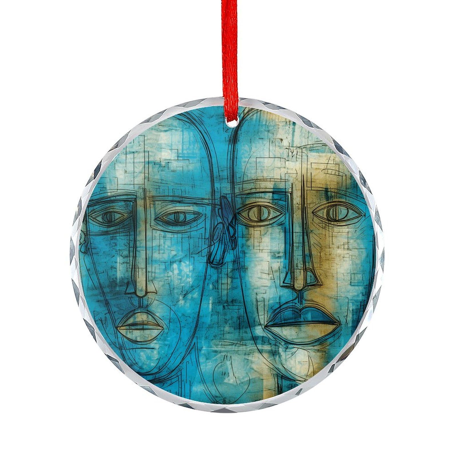 Btcowzrv Style Hand Drawn Emoticons Round Ornament Hanging Pendant Decor