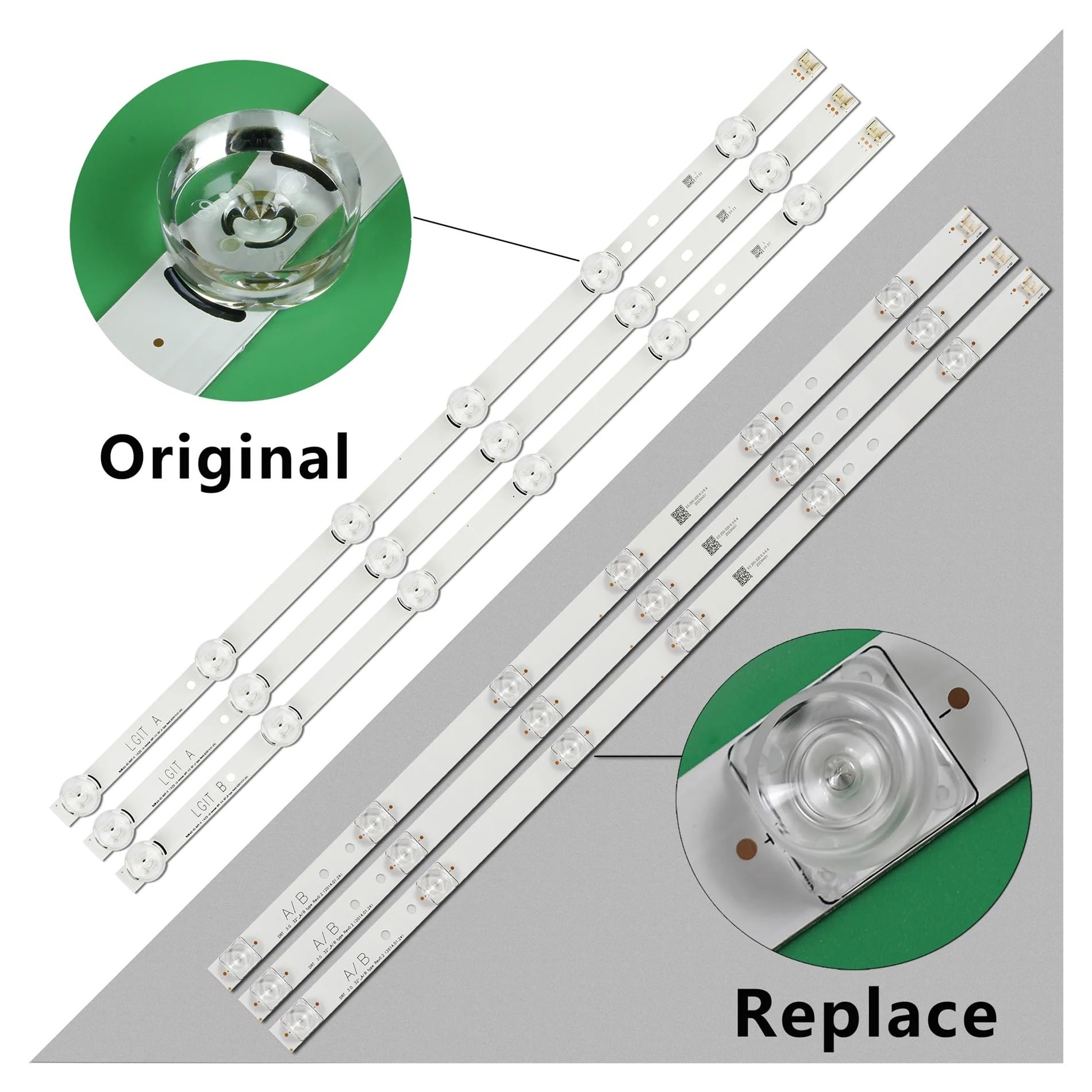 Kit Bandes LED Rétroéclairage Pour TV LG 32 Pouces - 6916L-1980A 1981A - Compatible Nombreux Modèles