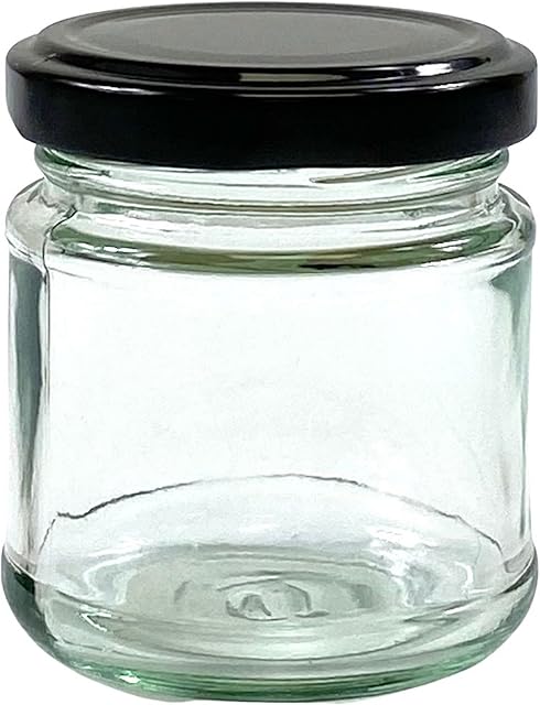 Nutley's 100 x 100ml Glass Jam Jars with Black Lids