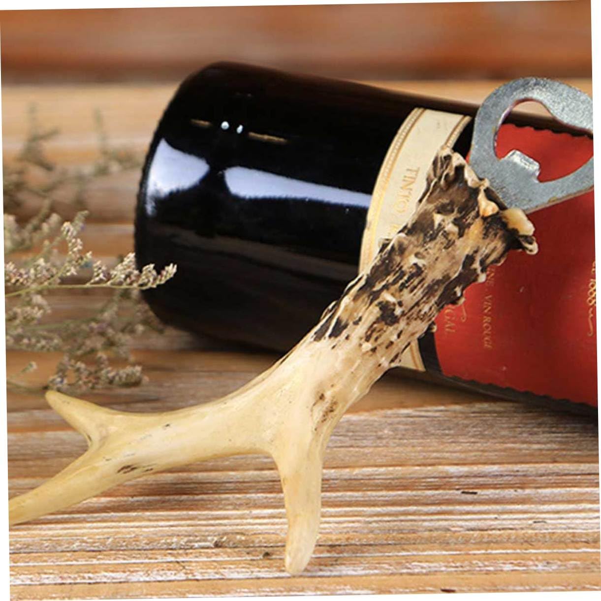COLLBATH Abridor de Botellas de Cerveza Herramienta Práctica Forma de Asta de Resina Beige, Resistente y Desmontable para Hogar y Obsequio