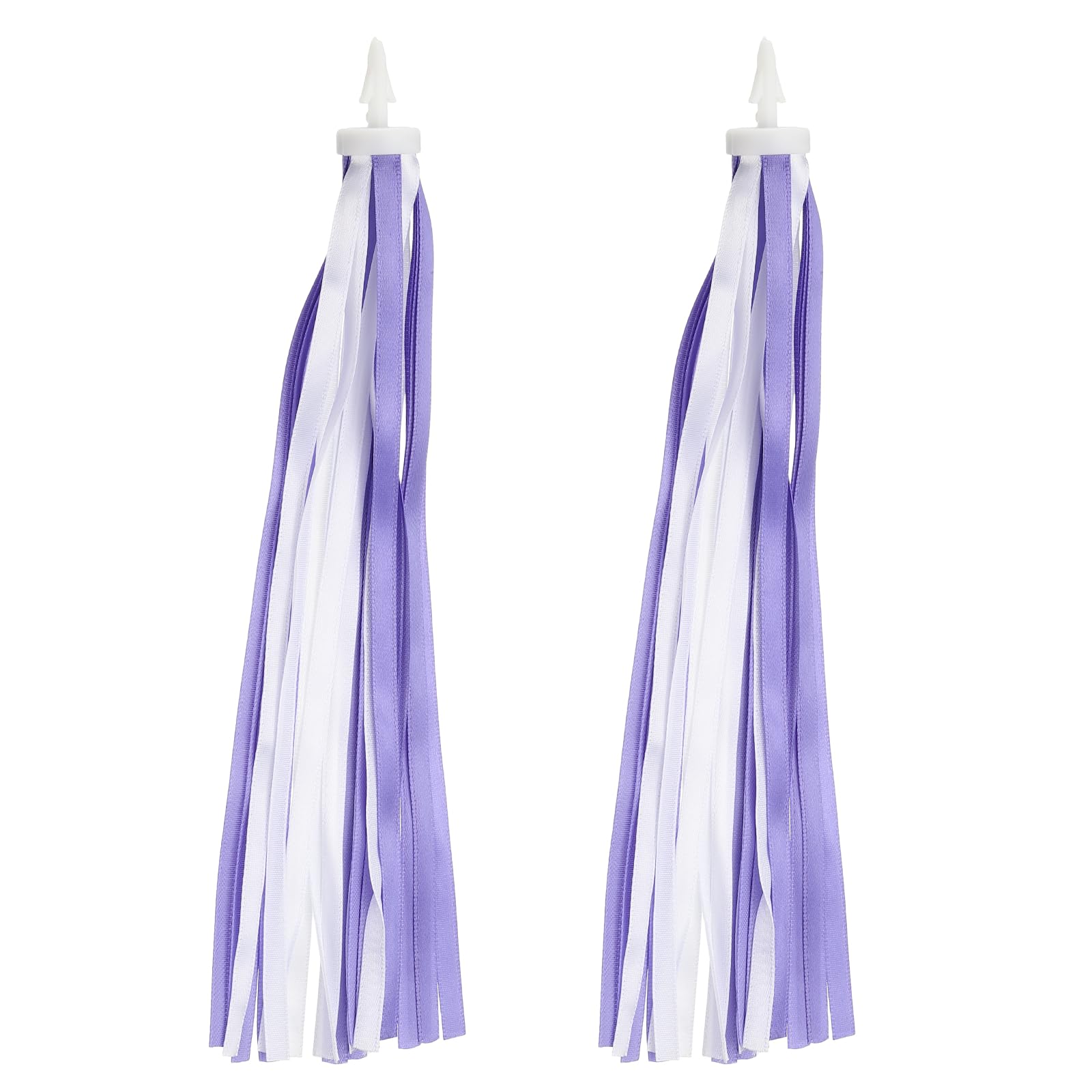 PATIKIL Bike Streamers, Colorful Scooter Handlebar Tassels Grips Ribbon Accessories Decorations for Bicycle Tricycle Handles, Purple White