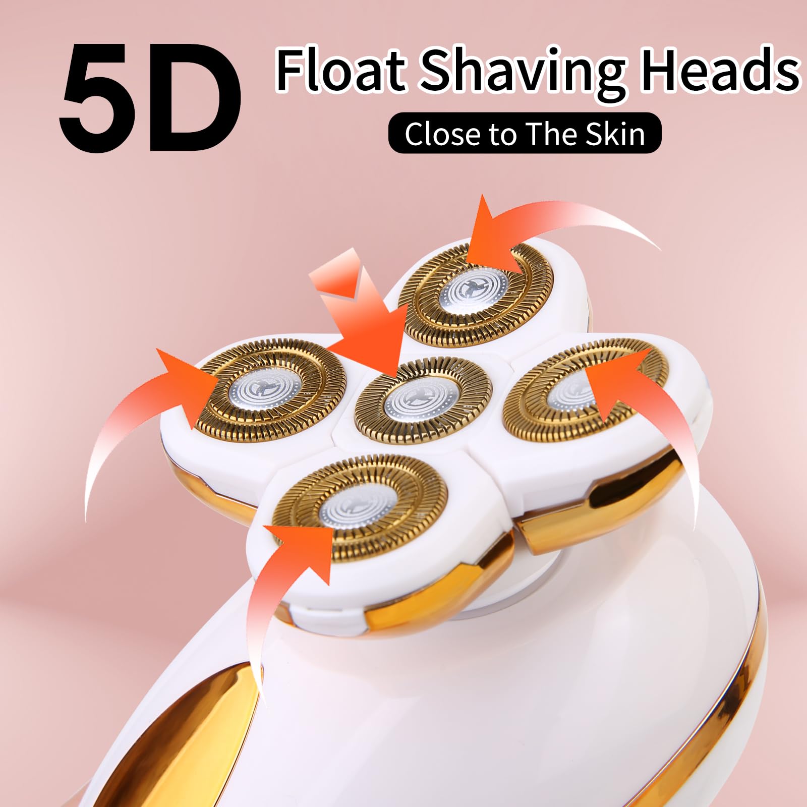 Electric Razors for Women, 5 in 1 Painless Rechargeable Dusk Shaver Womens, Women's Shavers Everything, Lady Leg/Bikini/Face Hair Removal Products, Female Wet Dry Shaving Machine