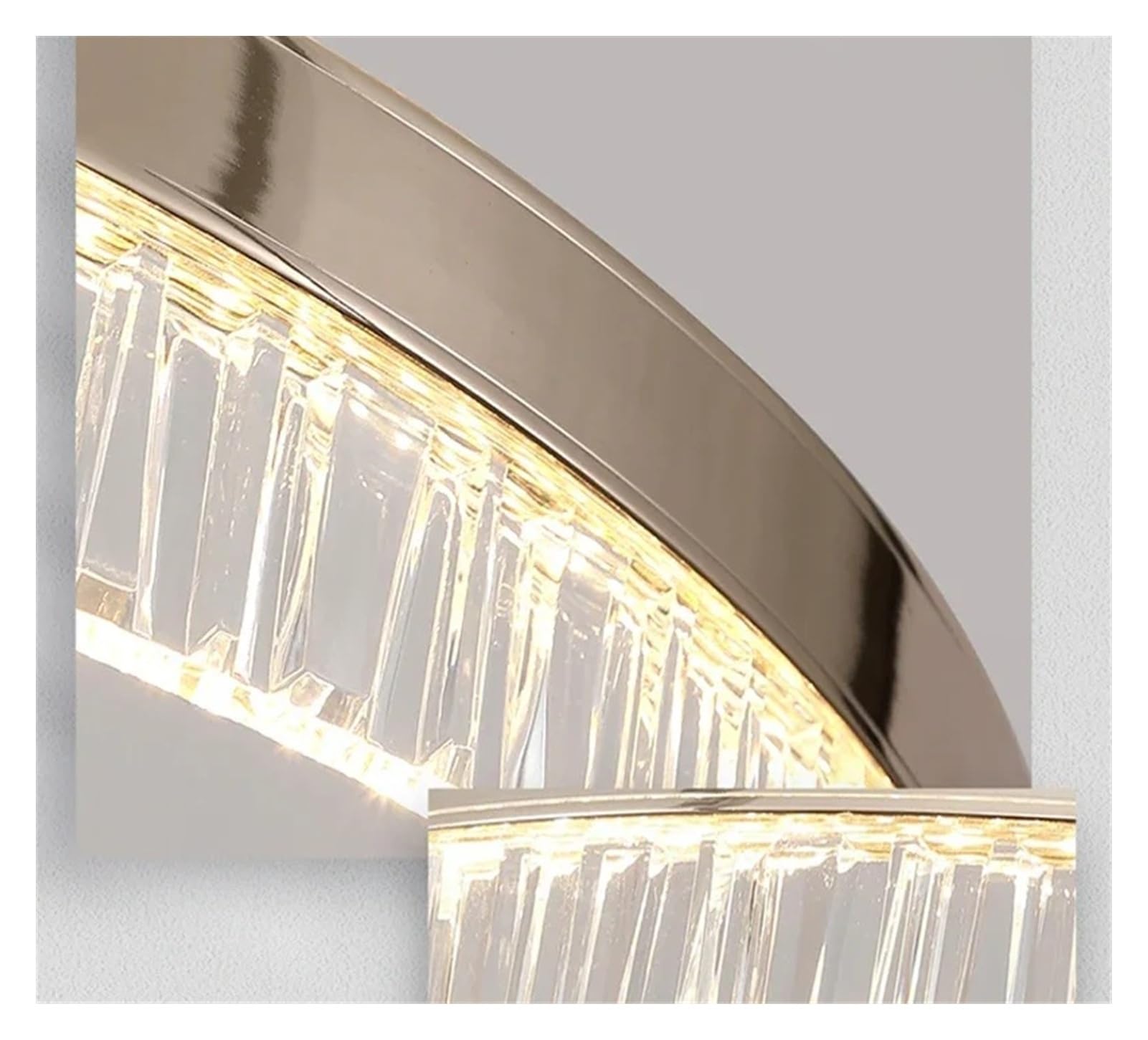 Nowoczesny i luksusowy żyrandol LED do salonu, sypialni i jadalni z jasnozłotym wykończeniem i okrągłym pierścieniem (2 pierścienie - 40 x 60 cm, trójkolorowe)