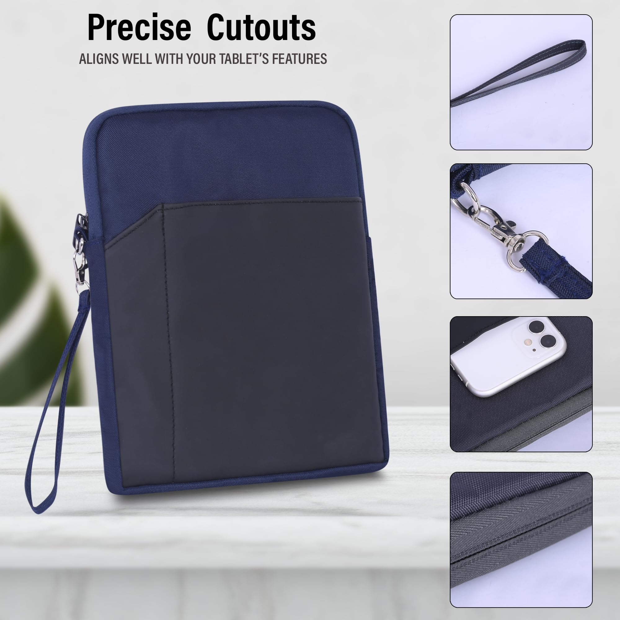 Tab-Pro Tablet Sleeve Bag Water-Resistant Case Cover Fits Upto 11.6 inch Tablets for Samsung/Lenovo/Galaxy Tab A9 Plus/S8/S9/Realme Pad/Honor X9/Xiaomi Mi pad 6/Redmi Pad/Oneplus Pad (Grey+Black) 2