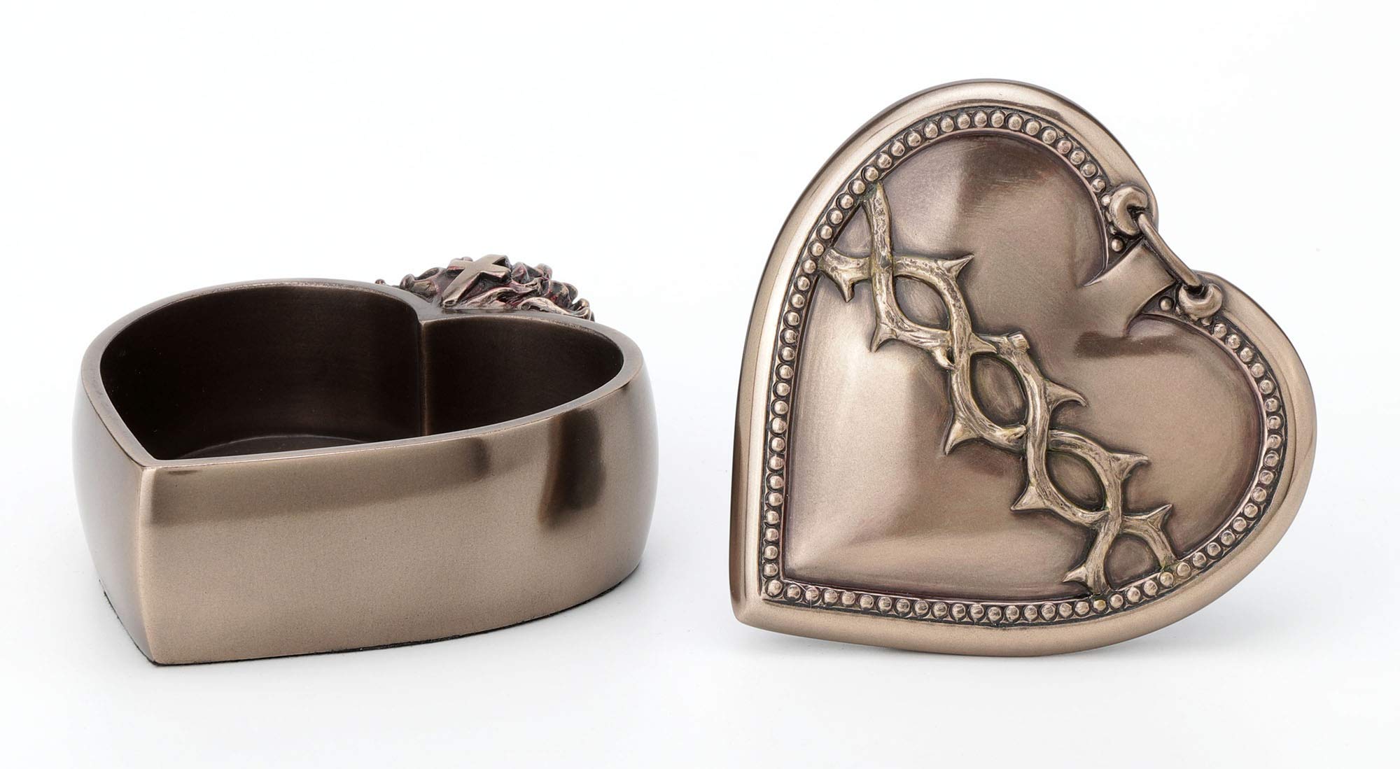 Amazon.com: Veronese Design Sacred Heart Rosary Trinket Box Cold