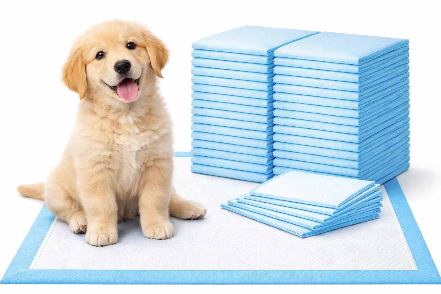 50 Pack Blue Puppy Training Pads 60 x 45cm, 5-Layer Leak-Proof Design
