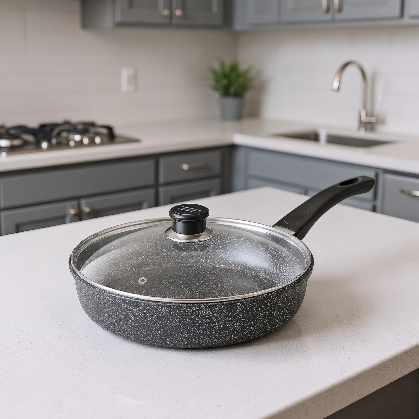 Generico Non Stick Frying Pans, Metal Cookware Set, Kitchen Supplies for Induction Ceramic Stove Cooktop Omelet Egg Fish Steak Apartment Cooking Tool for Home Restaurant Meal Prep