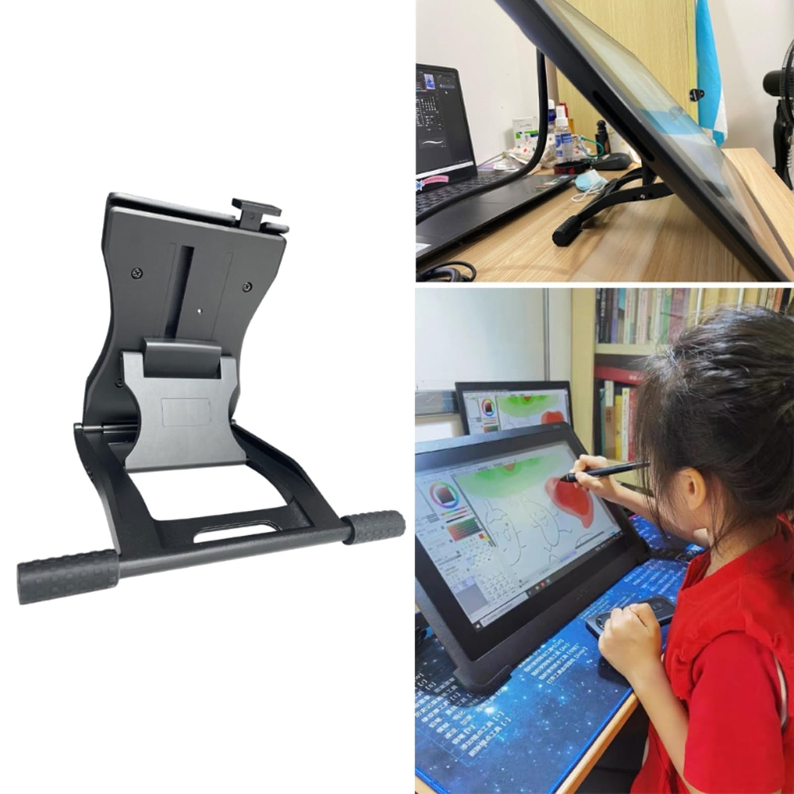 Supporto per tavoletta grafica pieghevole Design base antiscivolo per DTK168 DTK246 DTH246 Supporto per tavoletta grafica digitale da 19 pollici Laptop per scrivania pieghevole per display tablet