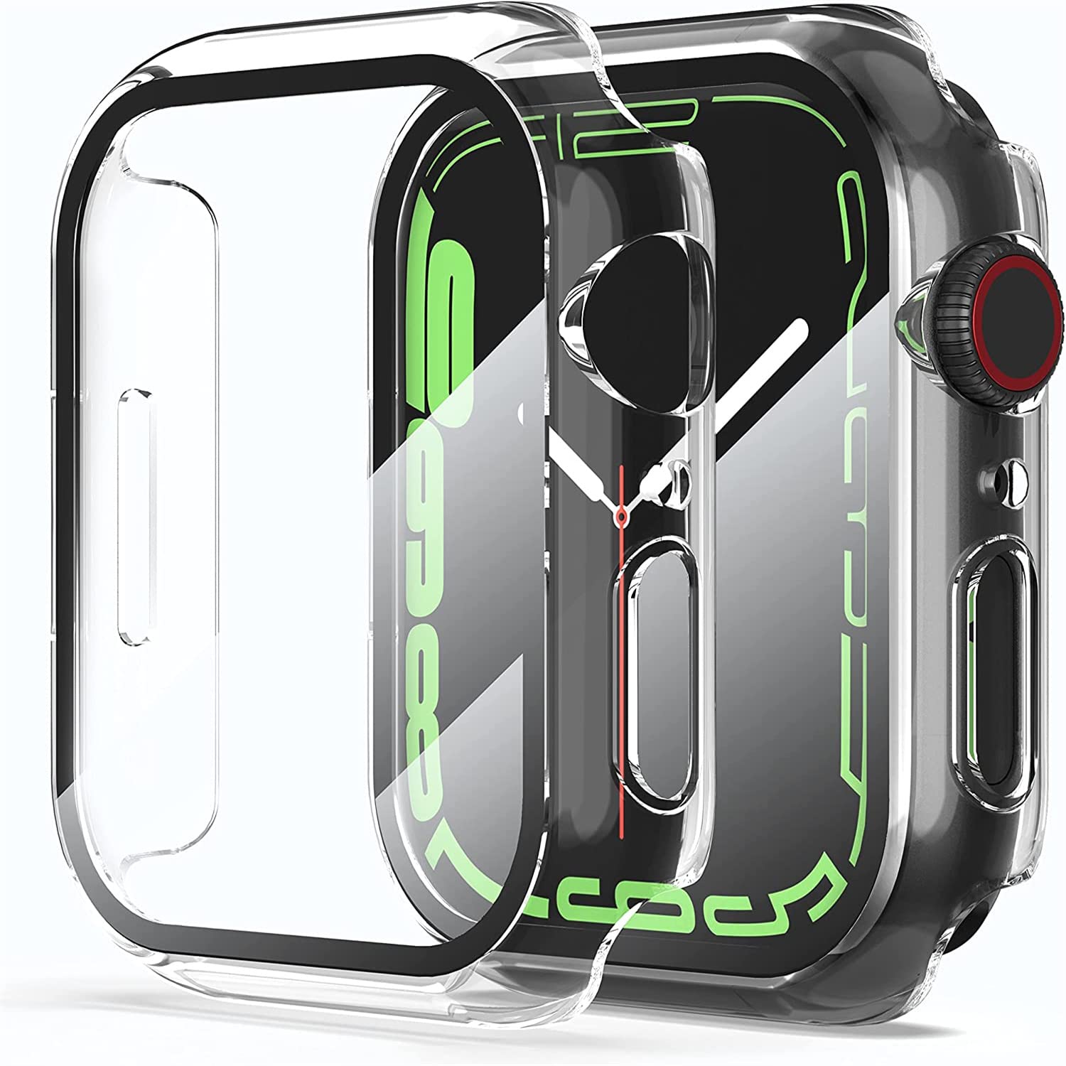 Diruite2-Pack Screen Protector for Apple Watch 6/5/4/SE 44mm Tempered Glass Case,All Around Hard Matte PC Protective for iWatch 44mm Cover-Transparent