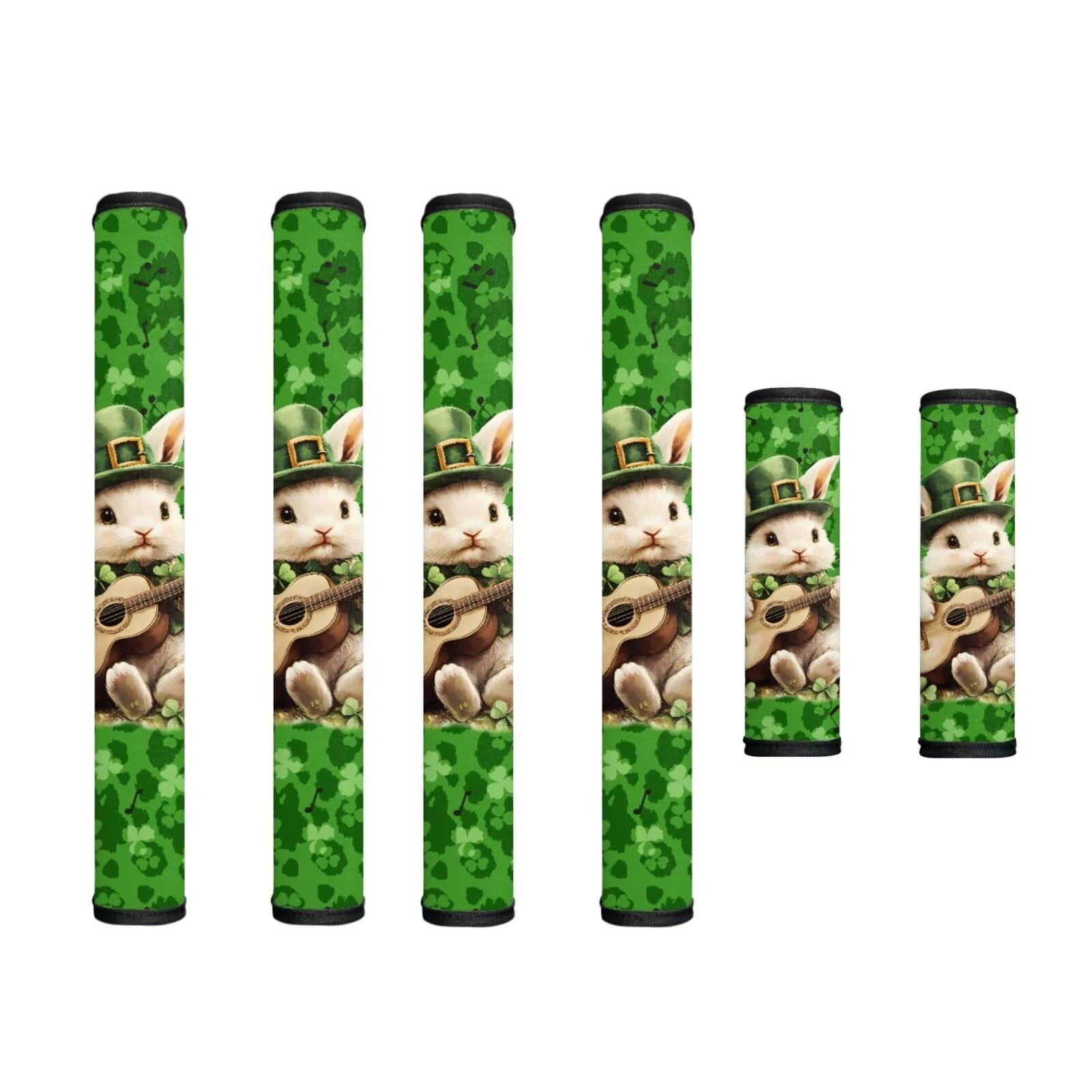 Refrigerator Door Handle Covers Pack of 6 Waterproof Door Cloth Protector Kitchen Appliance Handle Cover Home Accessories, Leprechaun Hat Rabbit Bunny Guitar Shamrock St. Patrick's Day