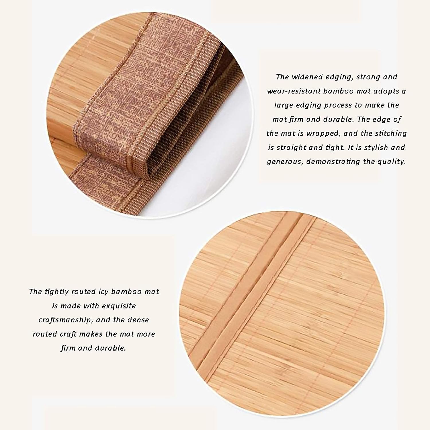 Summer Sleeping mat, Bamboo Mat Natural Bamboo Mat Large Smooth Air Conditioning Mat, Summer Cooling Mattress for Home School Dormitory