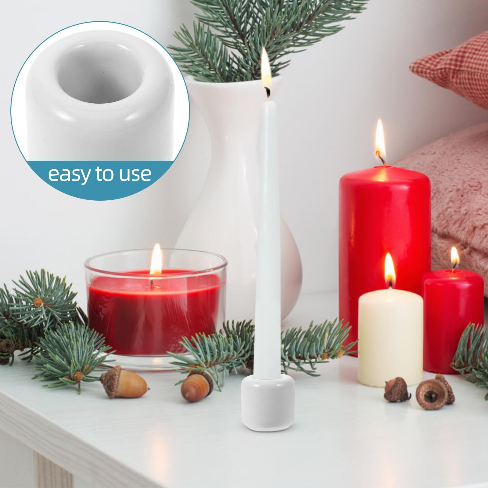 BESTOYARD 25 Pezzi Portacandele Ceramico Rotondo per Lumino, Set Decorativo