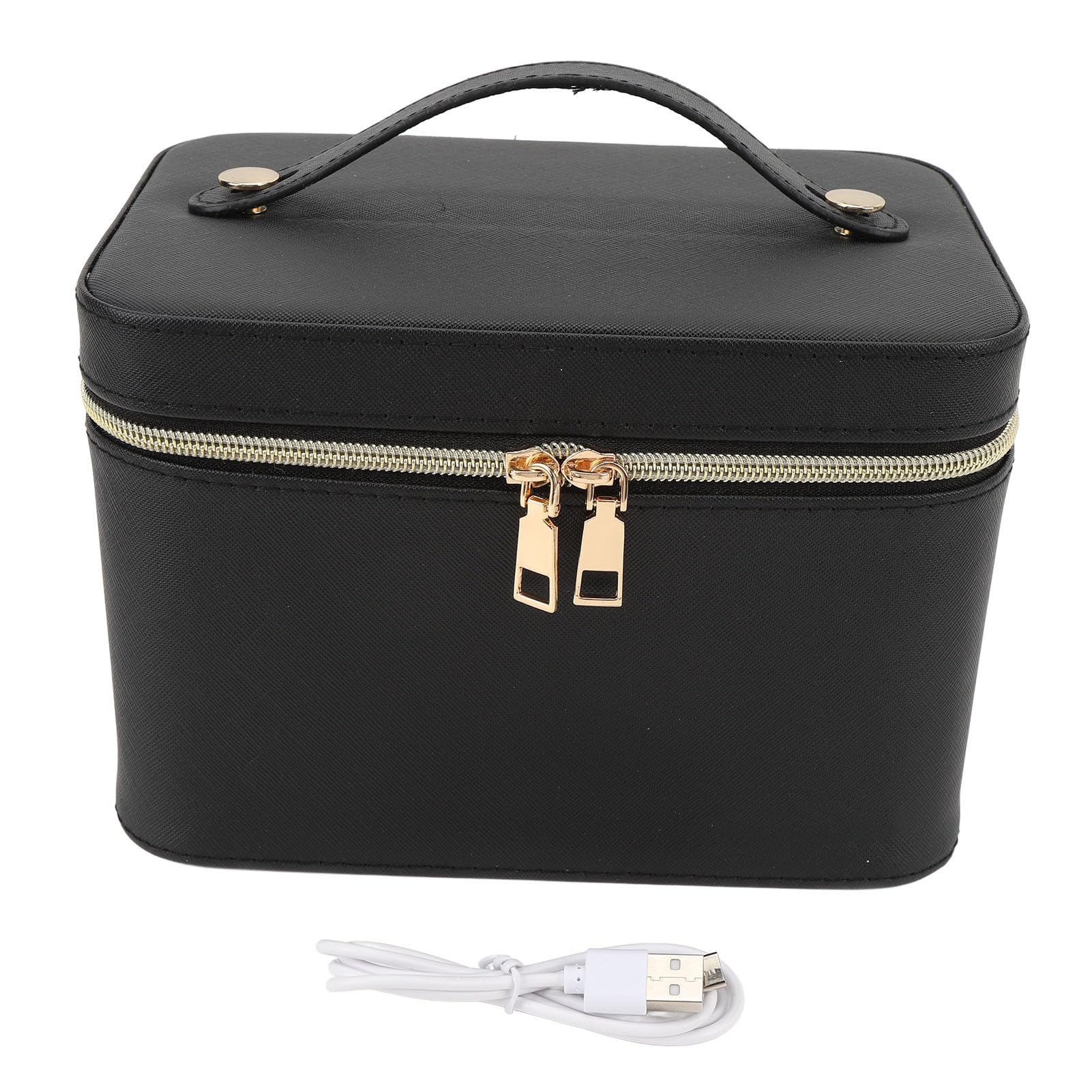 Zerodis Borsa per Cosmetici con Specchio LED Custodia per Trucco in PU con