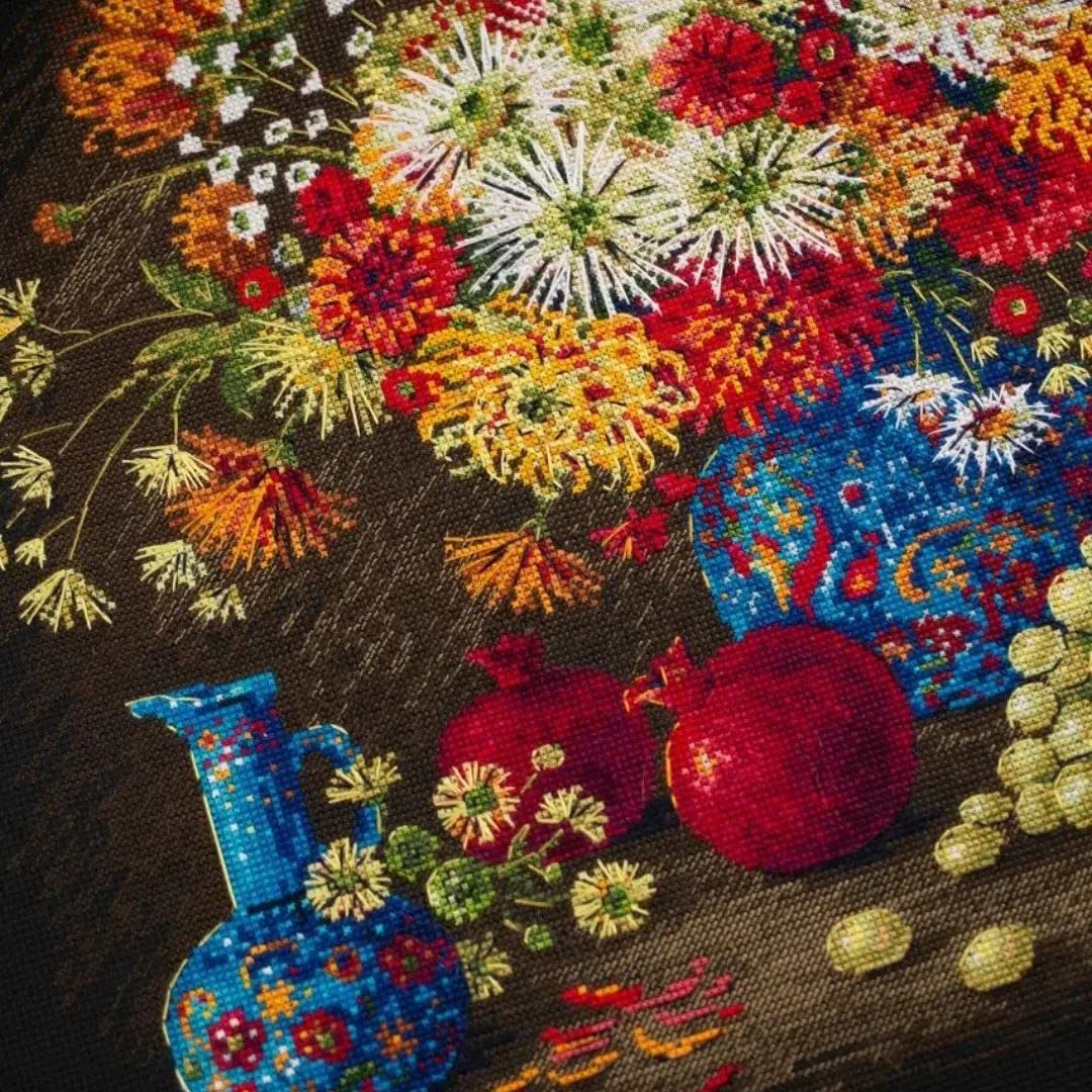 Riolis 2068 Nature Morte Aux Chrysanthèmes