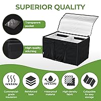 Vista 5 de TRUE NORTH Bolsa Térmica para Entrega de Alimentos con Divisor (23"x15"x14") - Bolsa Calentadora de Alimentos Uber Eats - Bolsas de Pizza