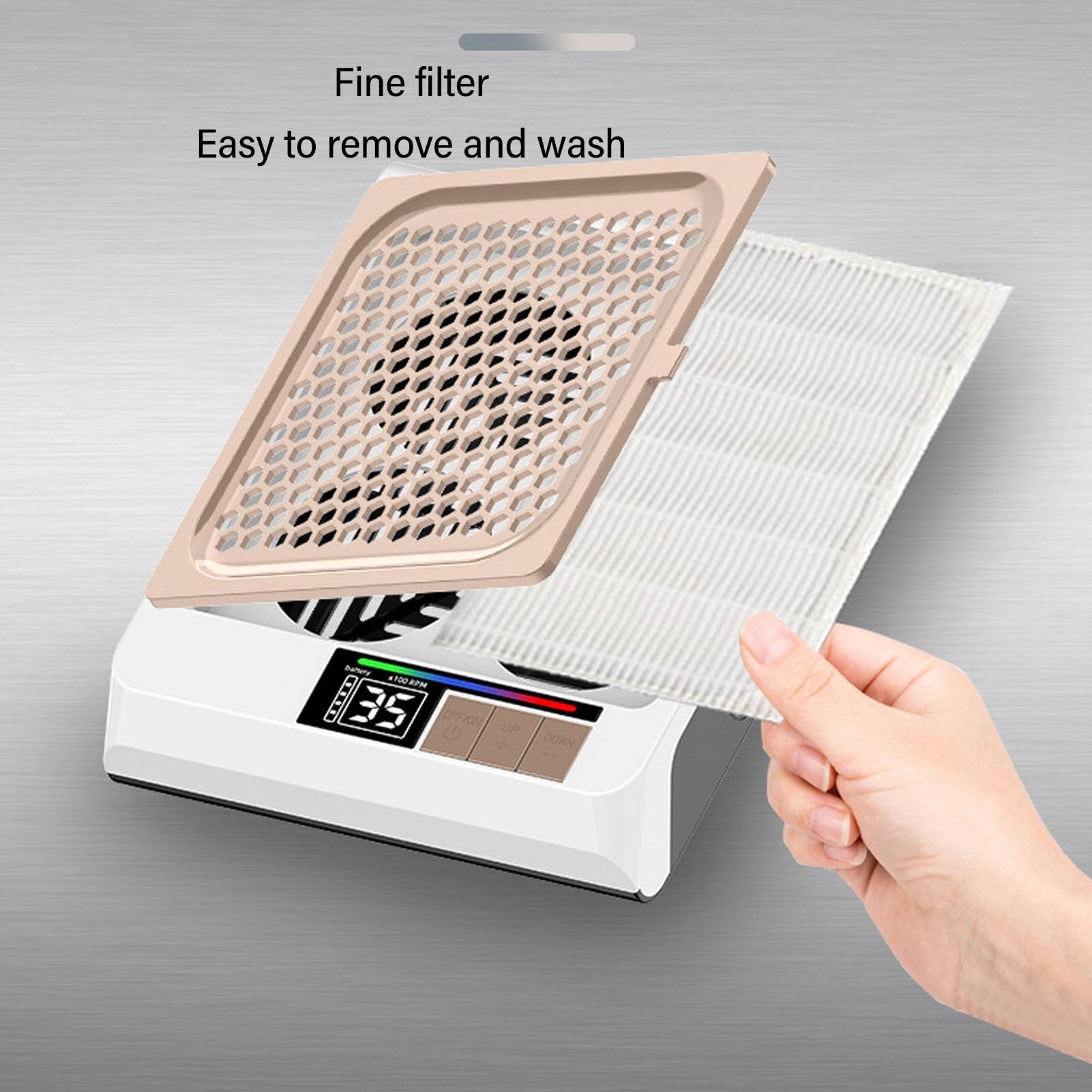 Recargable Extractor De Polvo Para Uñas, Aspirador Uñas Profesional | Extractor De Polvo Para Uñas de Escritorio, Aspirador Uñas Gel Para Salones De Manicura Y Hogares, filtroreutilizable