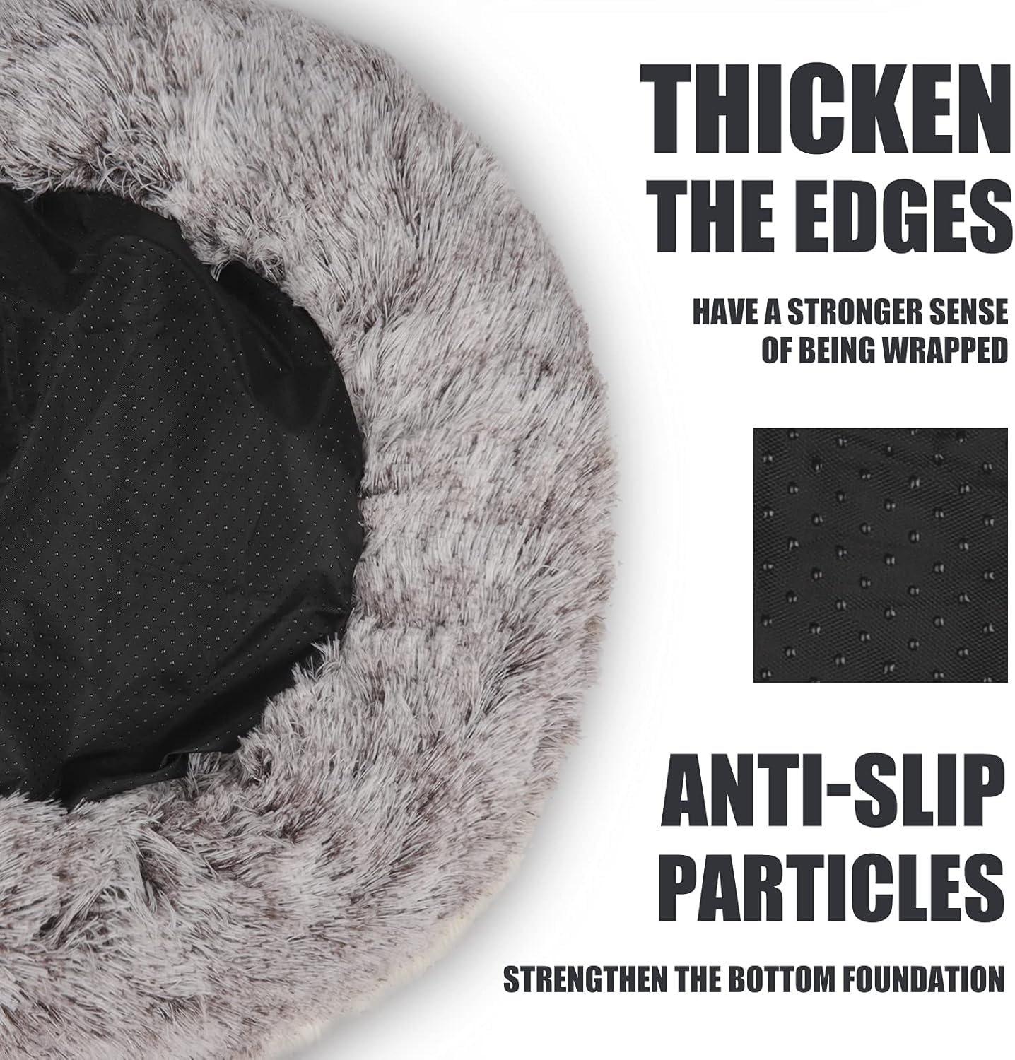 سرير دائري للقطط، سرير قطط بغطاء للرأس، سرير منفوش للحيوانات الاليفة، كهف سرير للقطط ذاتية الدفء، غطاء قطط مريح للقطط او الكلاب الصغيرة، قابل للازالة والغسل مع قاعدة غير قابلة للانزلاق، 20 × 20 انش