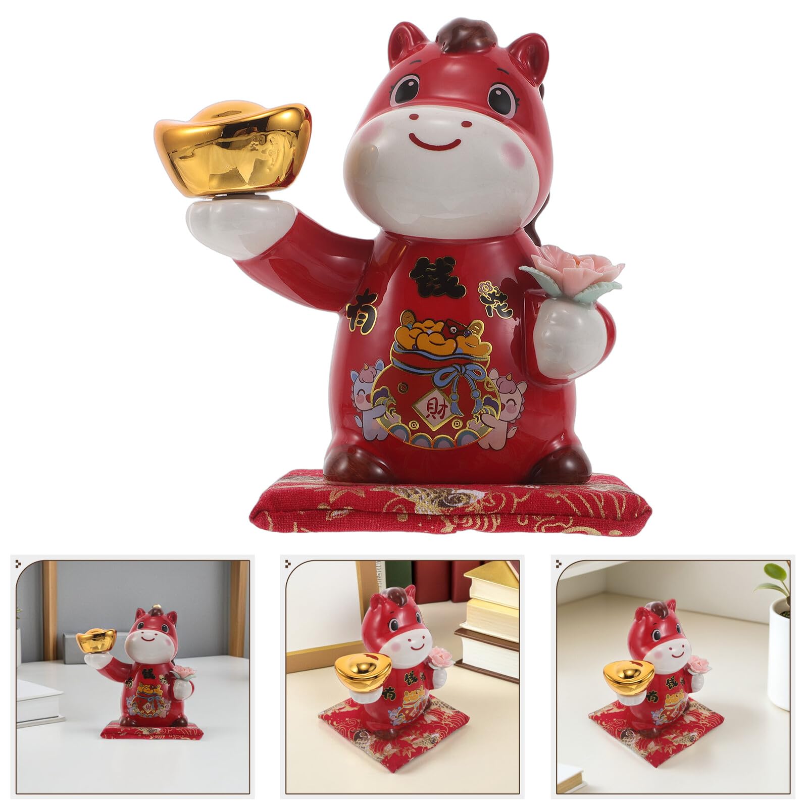 Alasum Tirelire Céramique Cheval Mignon Banque de Dessin Animé pour Économie Facile et Décoration Intérieure Cadeau pour Garçon et Filles