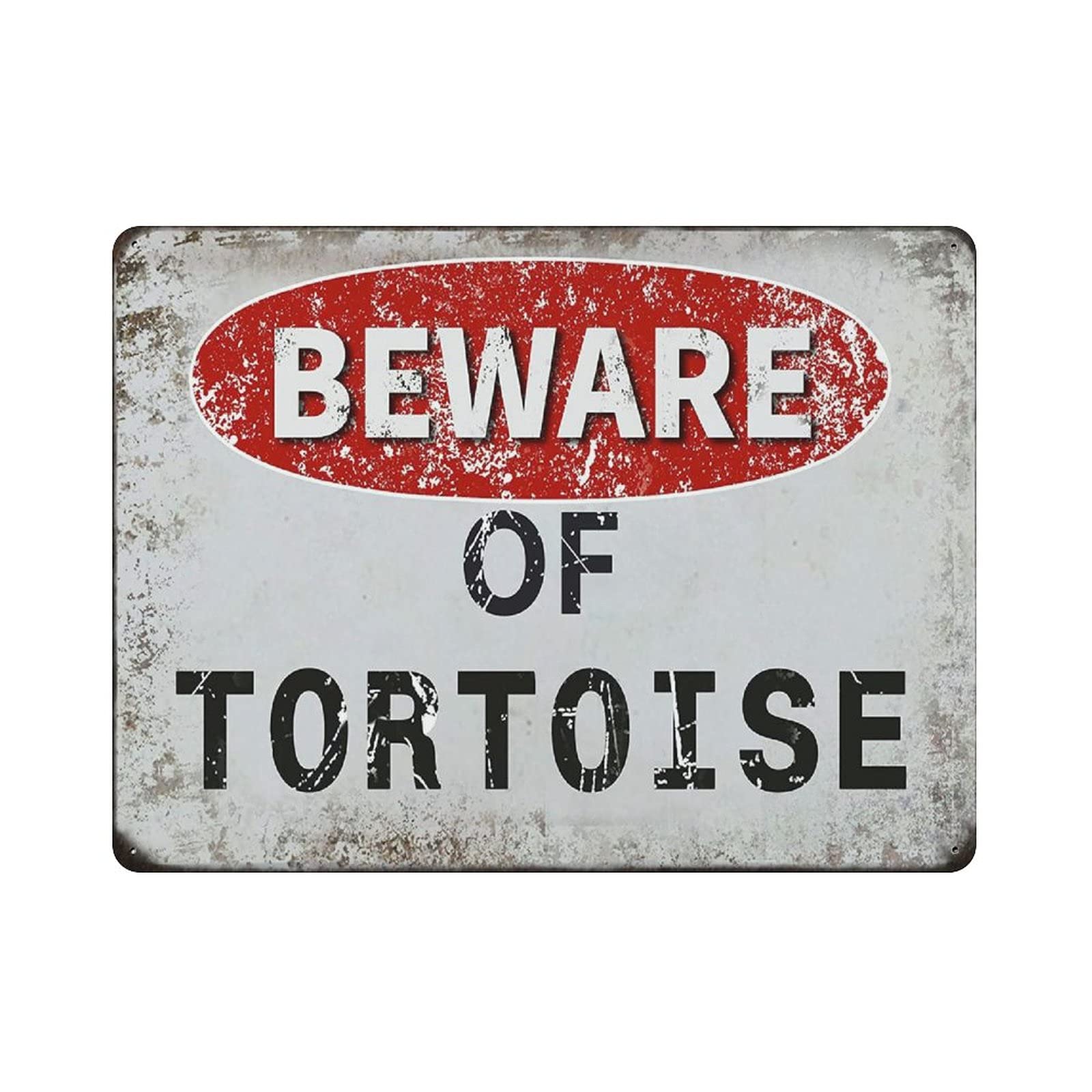 Metal Tin Sign Beware of Tortoise Vintage Tin Poster Metal Sign Wall Decoration Country Kitchen Home Garage Decor 12"x16"