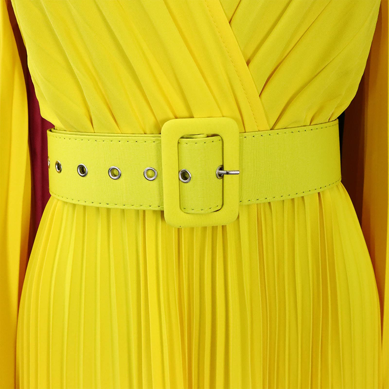 Abito lungo da donna, vintage, con scollo a V, per feste, matrimoni, maxi abito swing, elegante, plissettato, da cocktail, da sera, con cintura, grandi dimensioni, da ballo, sottoveste, gonna a pieghe