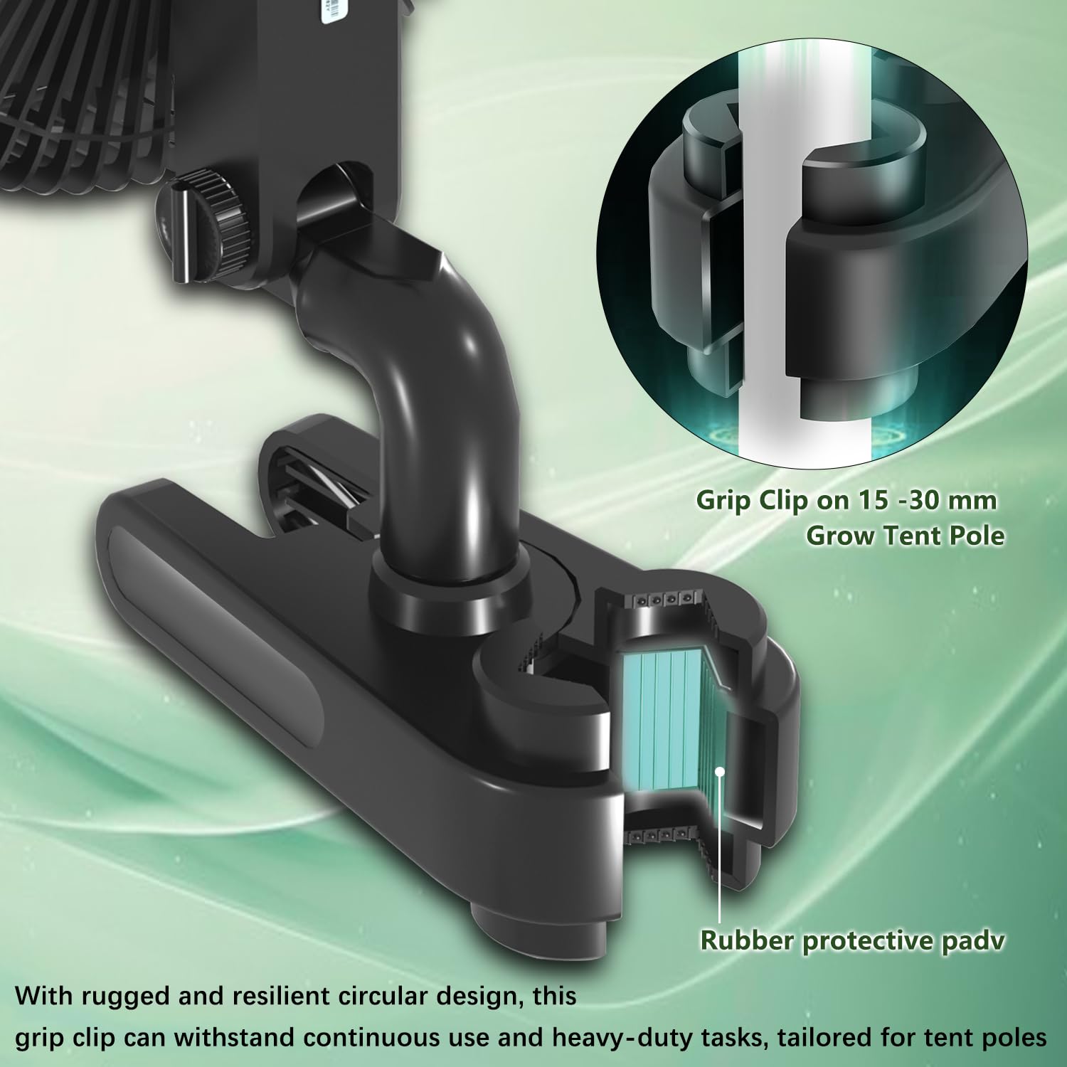 Clipfan/Ventilador con Clip 10W, Ventilador de Cultivo con Clip Oscilación Automática motor EC trifásico, 10 Velocidades, para Tienda de Cultivo.