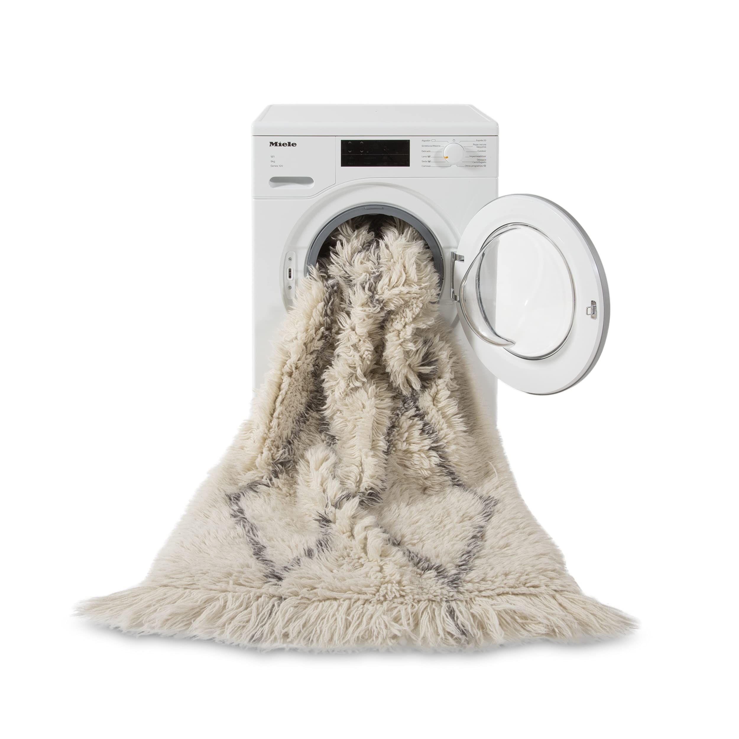Lorena Canals - Woolable -Waschbarer Wollteppich Berber Soul Beige, Dunkelgrau Flor: 100% Wolle. Basis: Recycelte Baumwolle 140x80cm
