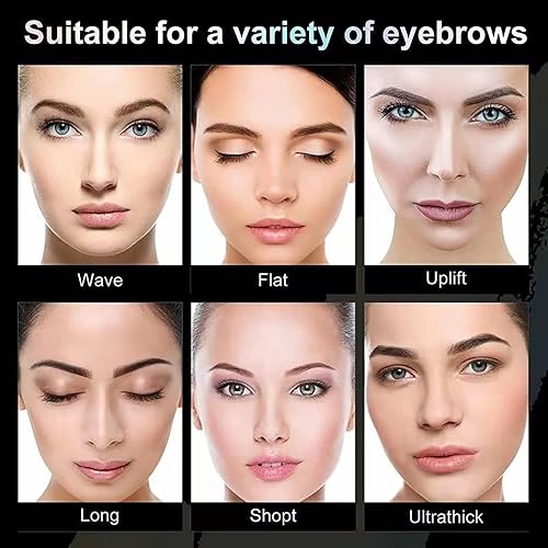 Miniatura 7 de YOIHOJET Kit de plantillas para cejas, maquillaje en polvo de cejas de un paso con 10 plantillas de cejas y 2 cepillos para cejas, sello profesional